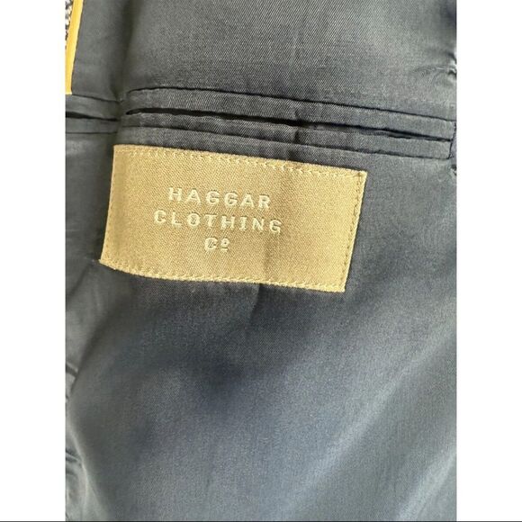 Haggar Blazer Men's 46L Gray Polyester Single Breasted Notch Lapel Formal Jacket - Picture 3 of 12